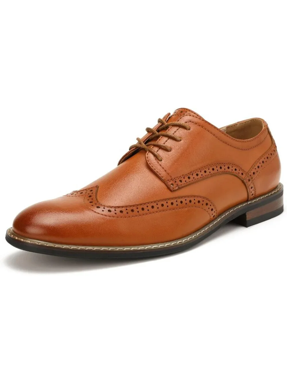 Men's Brown Cap Toe Wedding Work Wear Office Business Oxford Dress Shoes